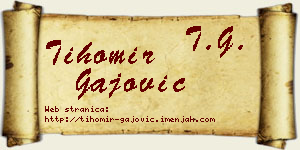 Tihomir Gajović vizit kartica